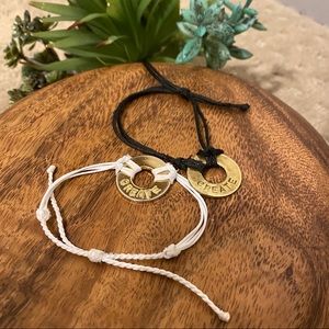 B&W “Create” My Intent Gold Bracelets